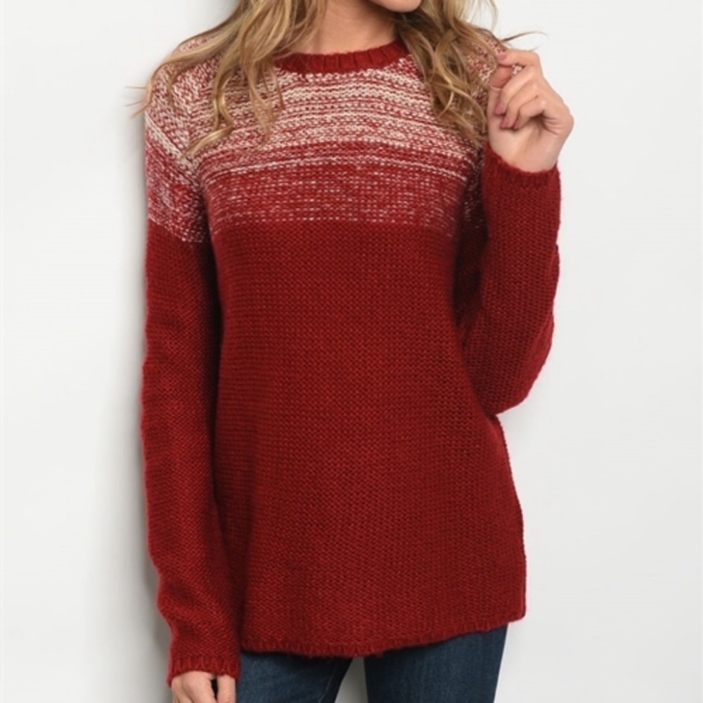 🎉 Red Ombré Sweater